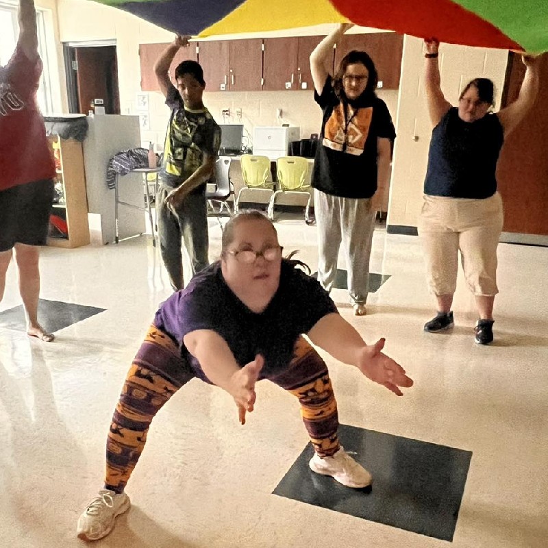 fun activities during adapted yoga class